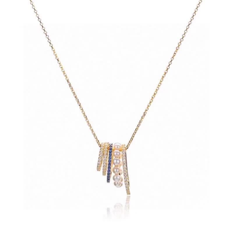 APM Monaco Elegant Gold and Pearl Necklace